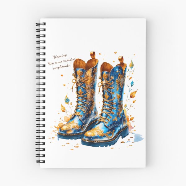 Item preview, "Enchanted Forest Blue Boots - Whimsical Fantasy Footwear Art Print | Warning: May Cause Excessive Compliments" designed and sold by Frame of Mind .