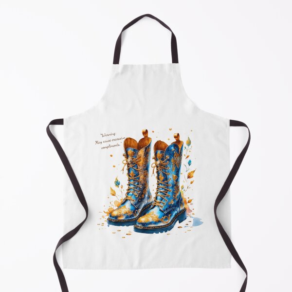 Item preview, "Enchanted Forest Blue Boots - Whimsical Fantasy Footwear Art Print | Warning: May Cause Excessive Compliments" designed and sold by Frame of Mind .