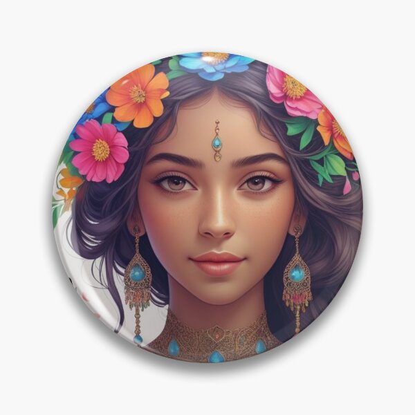 Item preview, Flowery Female Portrait designed and sold by Art&couleurs .