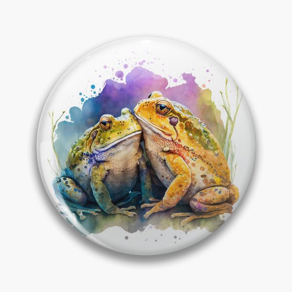 Item preview, Two Toads in Love – Watercolor Frog Romance designed and sold by EmeraldeaArt.