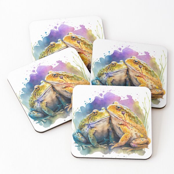 Item preview, Two Toads in Love – Watercolor Frog Romance designed and sold by EmeraldeaArt.