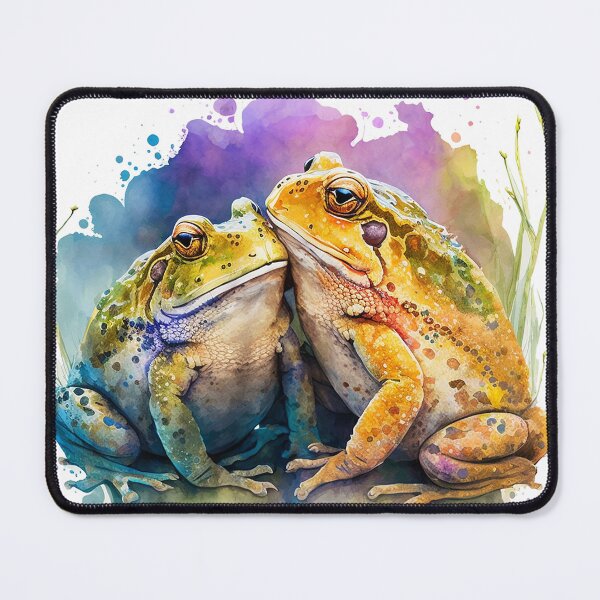 Item preview, Two Toads in Love – Watercolor Frog Romance designed and sold by EmeraldeaArt.