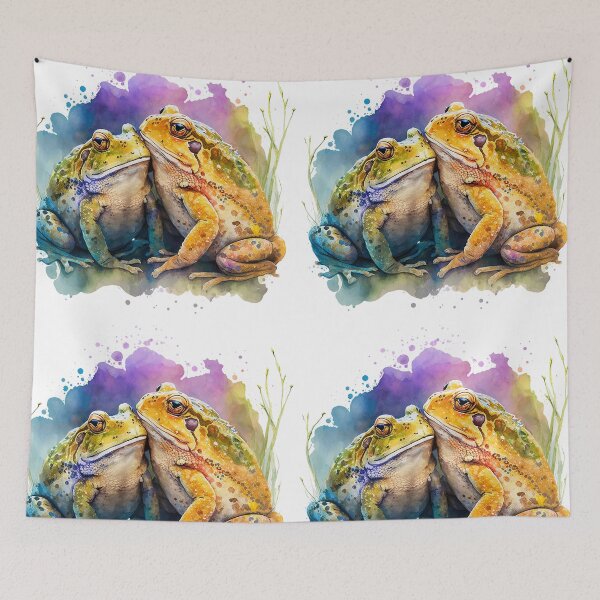 Item preview, Two Toads in Love – Watercolor Frog Romance designed and sold by EmeraldeaArt.