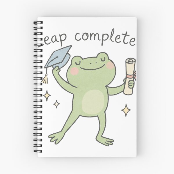 Item preview, : Graduation Frog PNG | “Leap Complete!” | Funny Cartoon Art |Pastel Animal Clipart  designed and sold by SearionStudio.