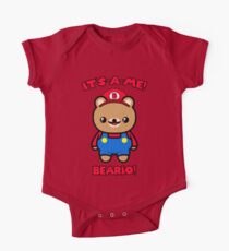 Funny Bear Cute Kawaii Mario Parody One Piece - Short Sleeve