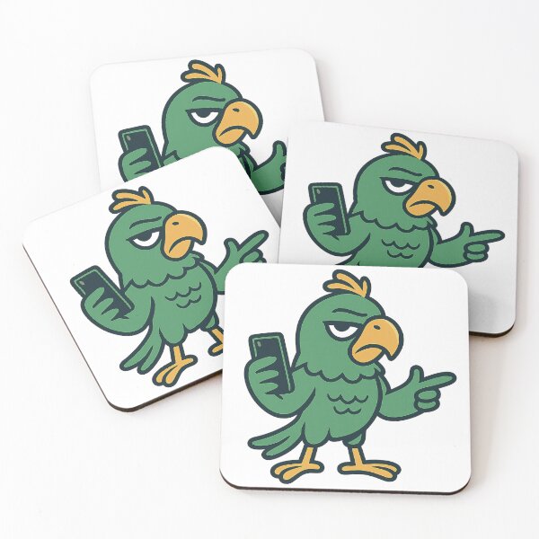 Item preview, Confident Parrot with Phone – Cartoon Boss Bird designed and sold by SpectrumCreations.