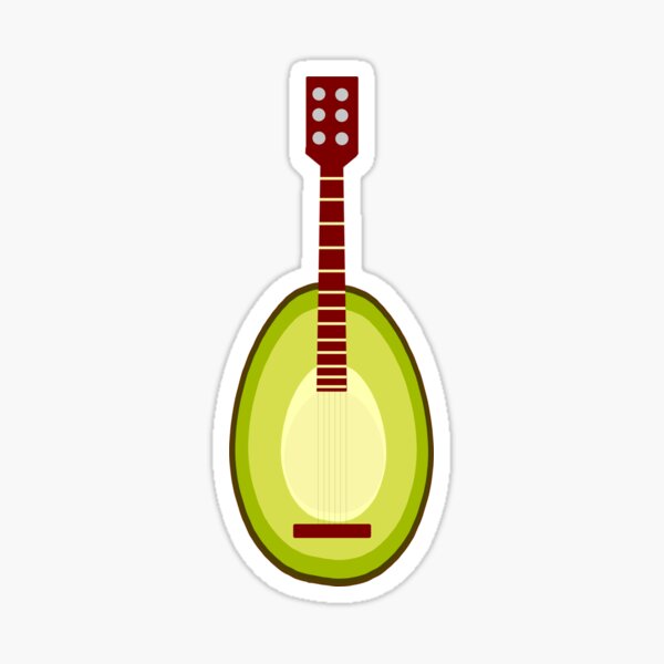 Avocado Lover Band Guitar Player Sticker