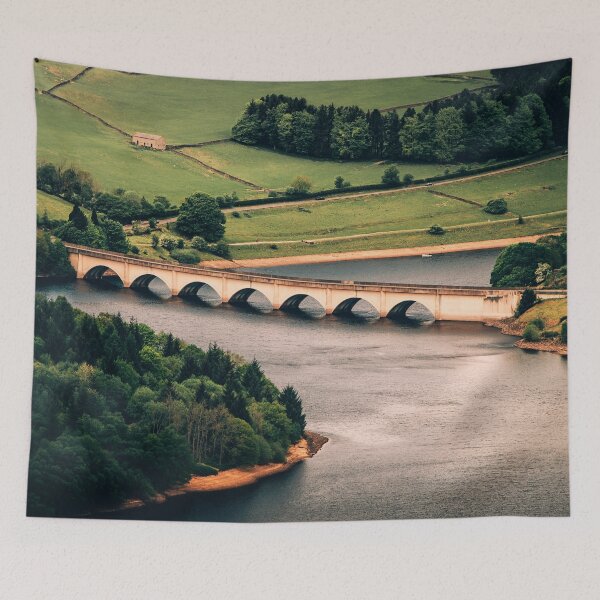 Item preview, Aerial Stone Bridge Wall Art – Serene Countryside Landscape Print, Nature Photography for Calm Decor, Travel Lovers and Rustic Aesthetic designed and sold by Droneratravels.