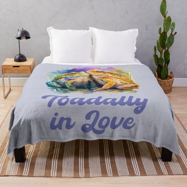 Item preview, Toadally in Love – Cute Watercolor Frog Couple with Pun designed and sold by EmeraldeaArt.