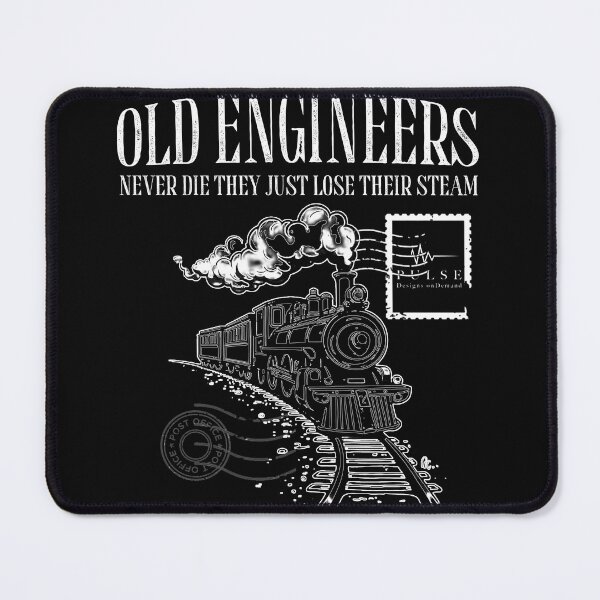 Item preview, Old Engineers Never Die Vintage Steam Train – Funny Railroad T-Shirt Design designed and sold by Pulse Creativity Designs.