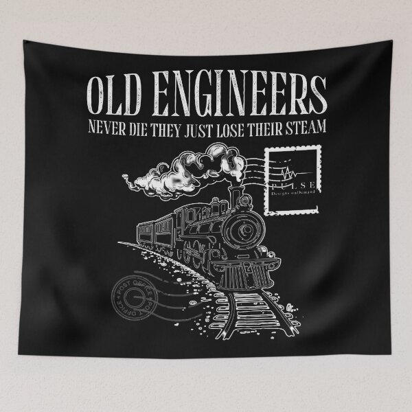 Item preview, Old Engineers Never Die Vintage Steam Train – Funny Railroad T-Shirt Design designed and sold by Pulse Creativity Designs.