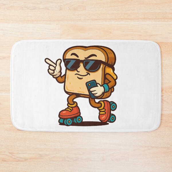 Item preview, Confident Toast on Rollerskates – Retro Vibe Cartoon Character designed and sold by SpectrumCreations.