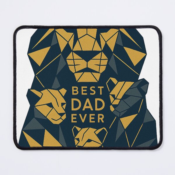 Item preview, Geometric Lion Dad with Cubs - Best Dad Ever Polygonal Art designed and sold by LessSugar.