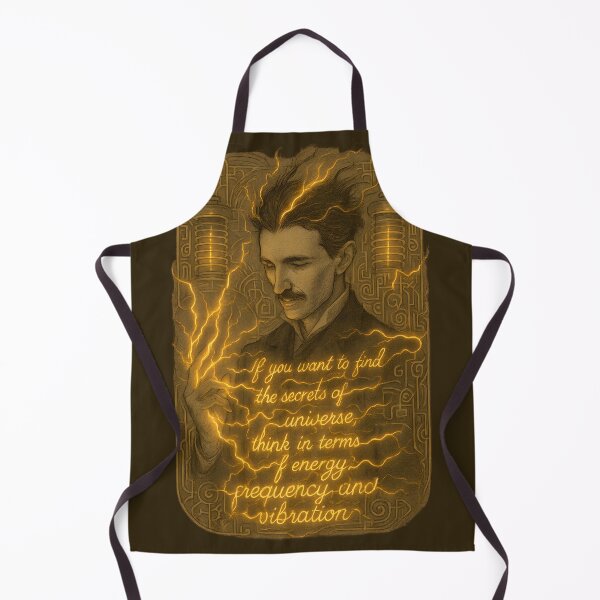 Item preview, Nikola Tesla Energy Quote Art – Frequency and Vibration Neon Illustration designed and sold by Shoot-The-Moon.