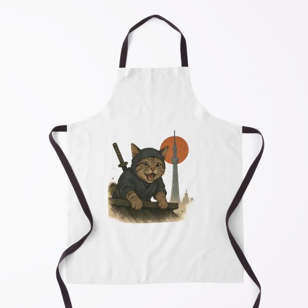Item preview, Ninja Cat and Tokyo Skytree Sunrise designed and sold by Zen Cat Studio.