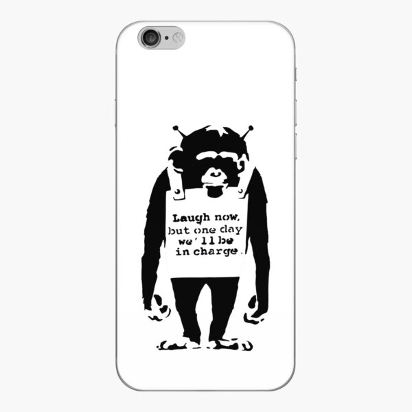 Banksy monkey. Laugh Now but one Day We'll Be In Charge! Art Board Print