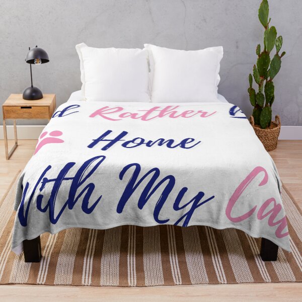 Item preview, I’d Rather Be Home With My Cat – Minimal Text + Paw Print designed and sold by JustMerry.