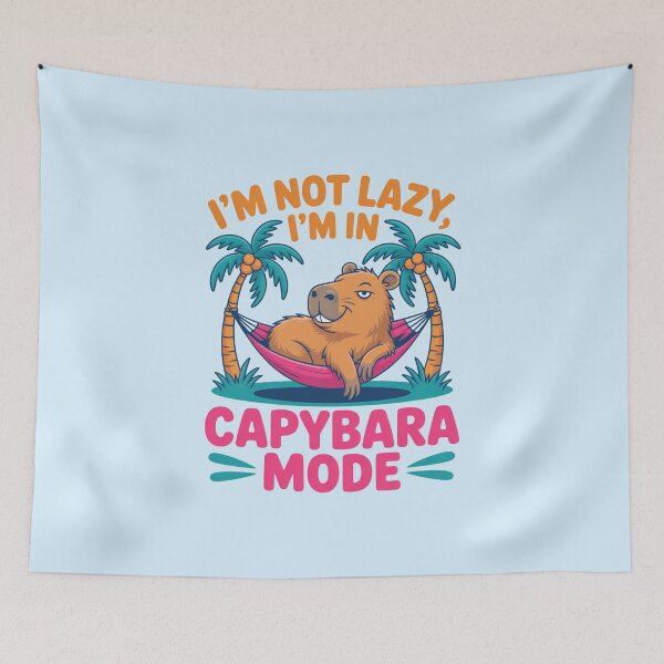 Item preview, Cartoonish I'm Not Lazy, I'm In Capybara Mode designed and sold by MonkiFlipp.