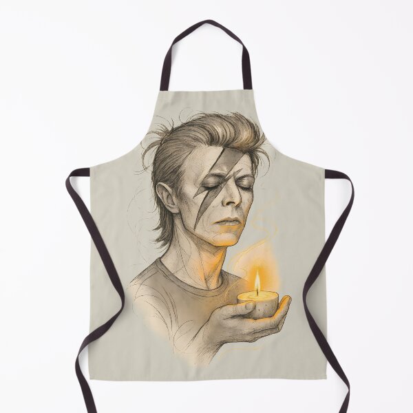 Item preview, Aladdin Sane Tribute Art – David Bowie Candlelight Memorial Illustration designed and sold by Shoot-The-Moon.