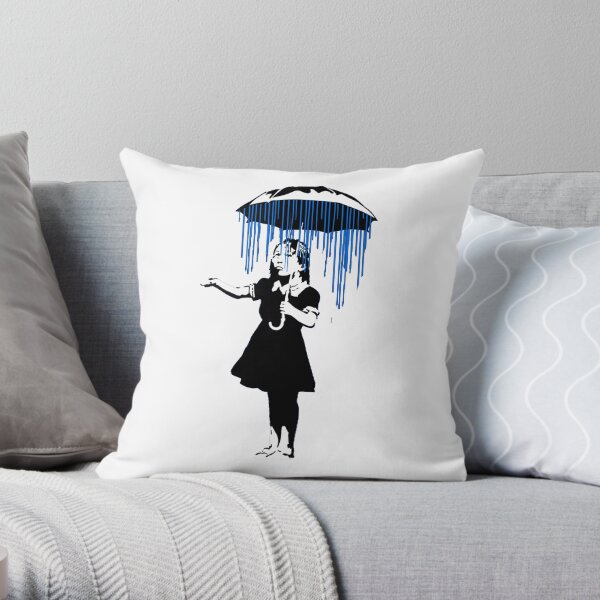 Banksy Raining on the Inside! Throw Pillow