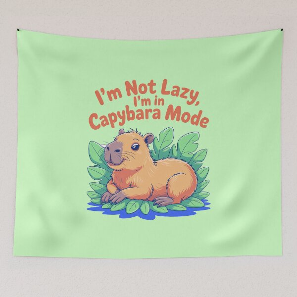 Item preview, Cartoonish I'm Not Lazy, I'm In Capybara Mode designed and sold by MonkiFlipp.