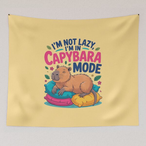 Item preview, Cartoonish I'm Not Lazy, I'm In Capybara Mode designed and sold by MonkiFlipp.