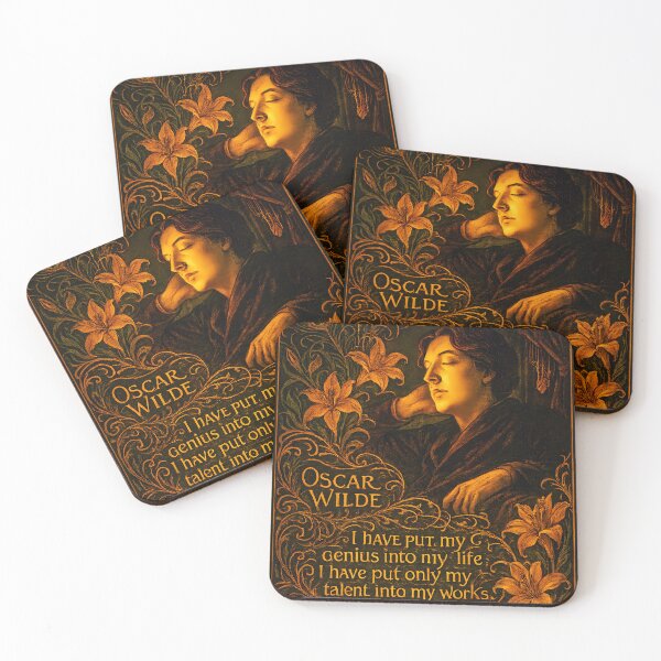 Item preview, Oscar Wilde Quote Art Nouveau Portrait – Genius Into Life Literary Design designed and sold by Shoot-The-Moon.