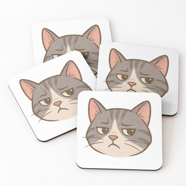 Item preview, Grumpy Gray Cat – Judgy and Unimpressed designed and sold by FriskySloths.