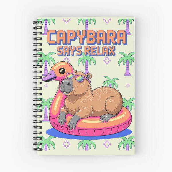Item preview, Cute Cartoonish Retro Wave Capybara Relax designed and sold by MonkiFlipp.