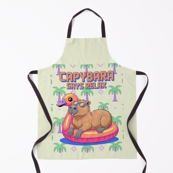 Item preview, Cute Cartoonish Retro Wave Capybara Relax designed and sold by MonkiFlipp.