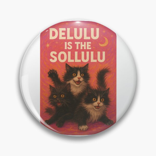 Item preview, Delulu is the Sollulu | Chaotic Cat Art Print designed and sold by The Black Cat Coven GB.