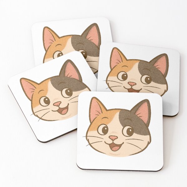 Item preview, Excited Calico Cat – Happy Cartoon Kitty designed and sold by FriskySloths.