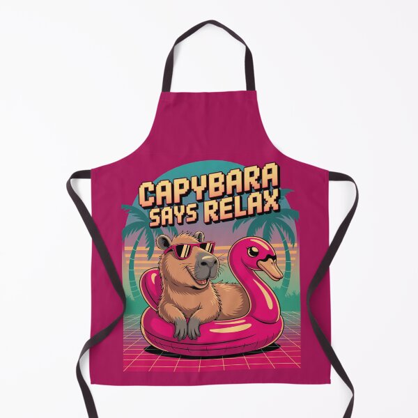 Item preview, Cute Cartoonish Retro Wave Capybara Relax designed and sold by MonkiFlipp.