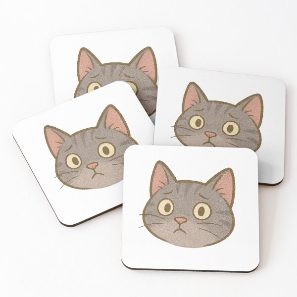Item preview, Worried Gray Cat – Anxious Cartoon Face designed and sold by FriskySloths.