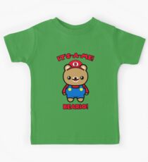 Bear Cute Kawaii Funny Mario Parody Kids Tee
