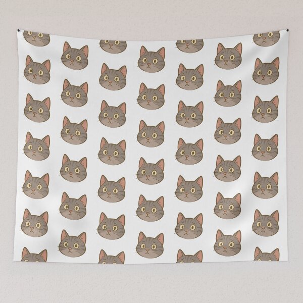 Item preview, Worried Gray Cat – Anxious Cartoon Face designed and sold by FriskySloths.