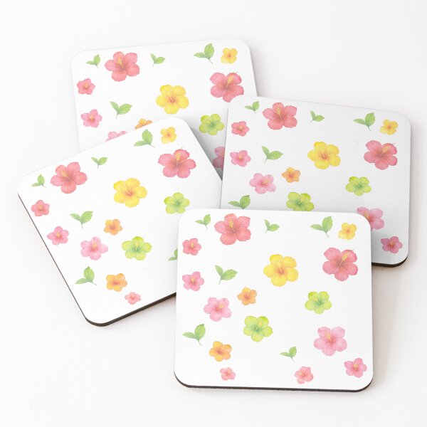 Item preview, Summer exotic little flowers trendy pattern white background designed and sold by HandmadeMood.
