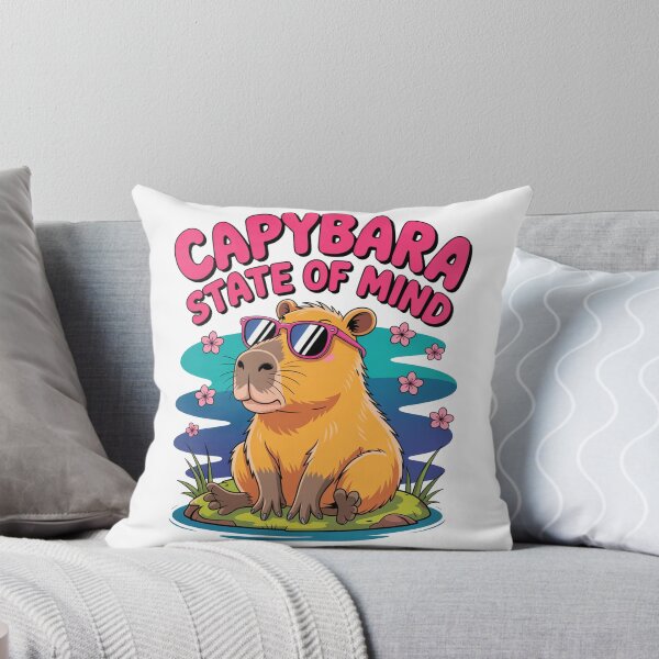 Item preview, Cute Cartoonish Capybara State Of Mind designed and sold by MonkiFlipp.