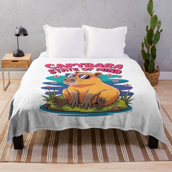Item preview, Cute Cartoonish Capybara State Of Mind designed and sold by MonkiFlipp.