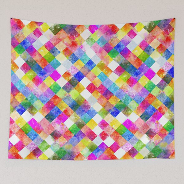 Item preview, Colorful Grid Of Watercolor Squares On White designed and sold by Piotrek0001.