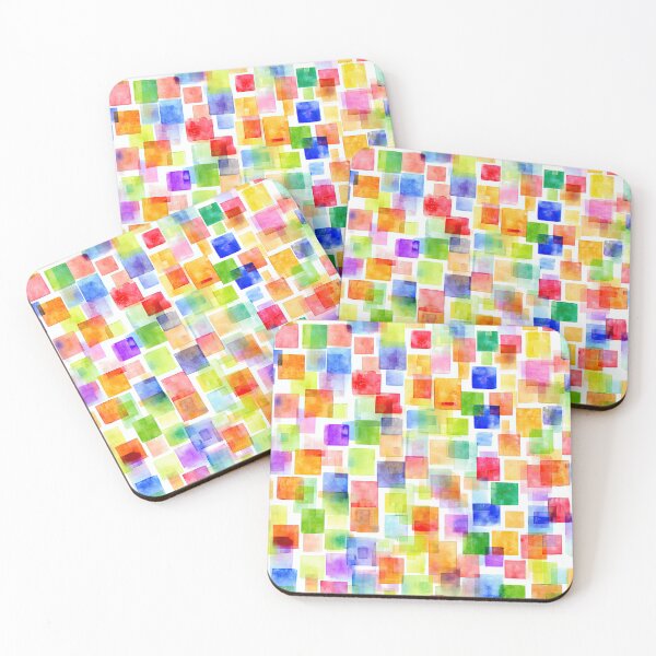 Item preview, Whimsical Watercolor Pattern With Repeating Square Motif designed and sold by Piotrek0001.