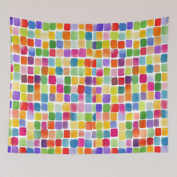 Item preview, Square Watercolor Pattern On Crisp White Canvas designed and sold by Piotrek0001.