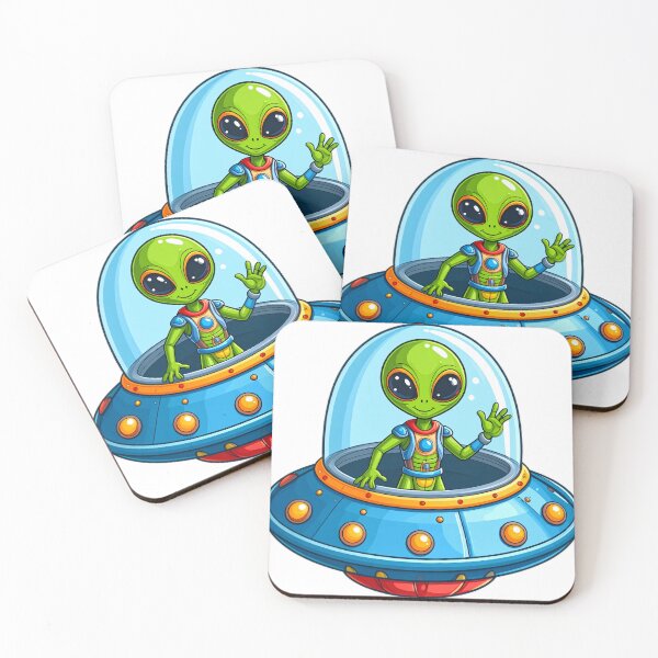 Item preview, Cute Alien In Spaceship Waving designed and sold by BeachBreezyVA.