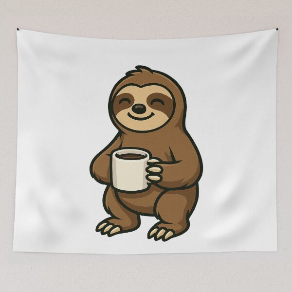 Item preview, Cute Sloth With Coffee designed and sold by k3rstman1.