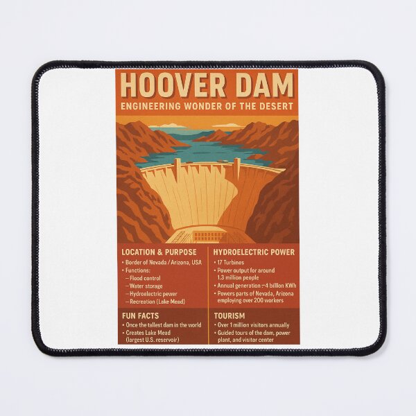 Item preview,  Hoover Dam Facts – Engineering Wonder of the Desert designed and sold by CyberArtistOne.