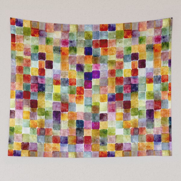 Item preview, Gentle Watercolor Grid Of Transparent Color Squares designed and sold by Piotrek0001.