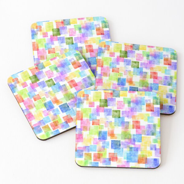 Item preview, Colorful Watercolor Squares Spread Across Clean Canvas designed and sold by Piotrek0001.