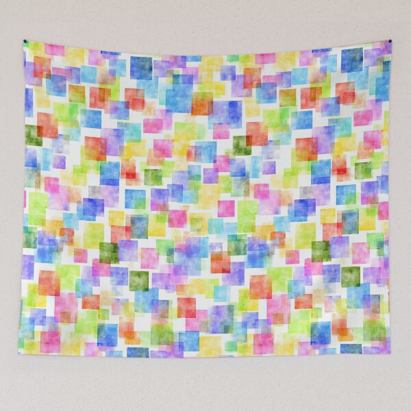 Item preview, Colorful Watercolor Squares Spread Across Clean Canvas designed and sold by Piotrek0001.