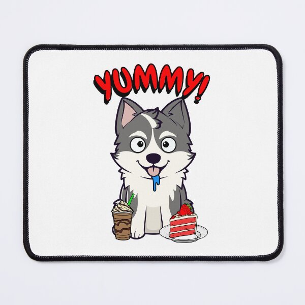 Item preview, Funny Husky dog is enjoying coffee and cake designed and sold by Pet Station.