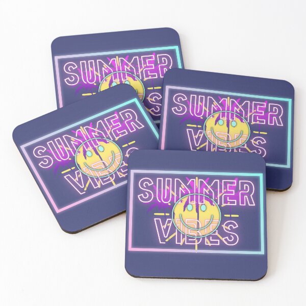 Item preview, SunShine & Smiles: Summer Vibes Palm Trees Neon Dark Blue designed and sold by StarStudio360.